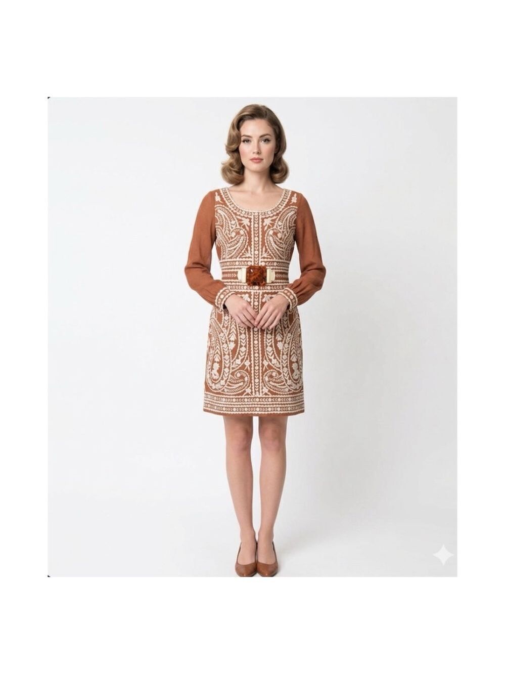 Defenon Silk Dress with Full Body Embroidered